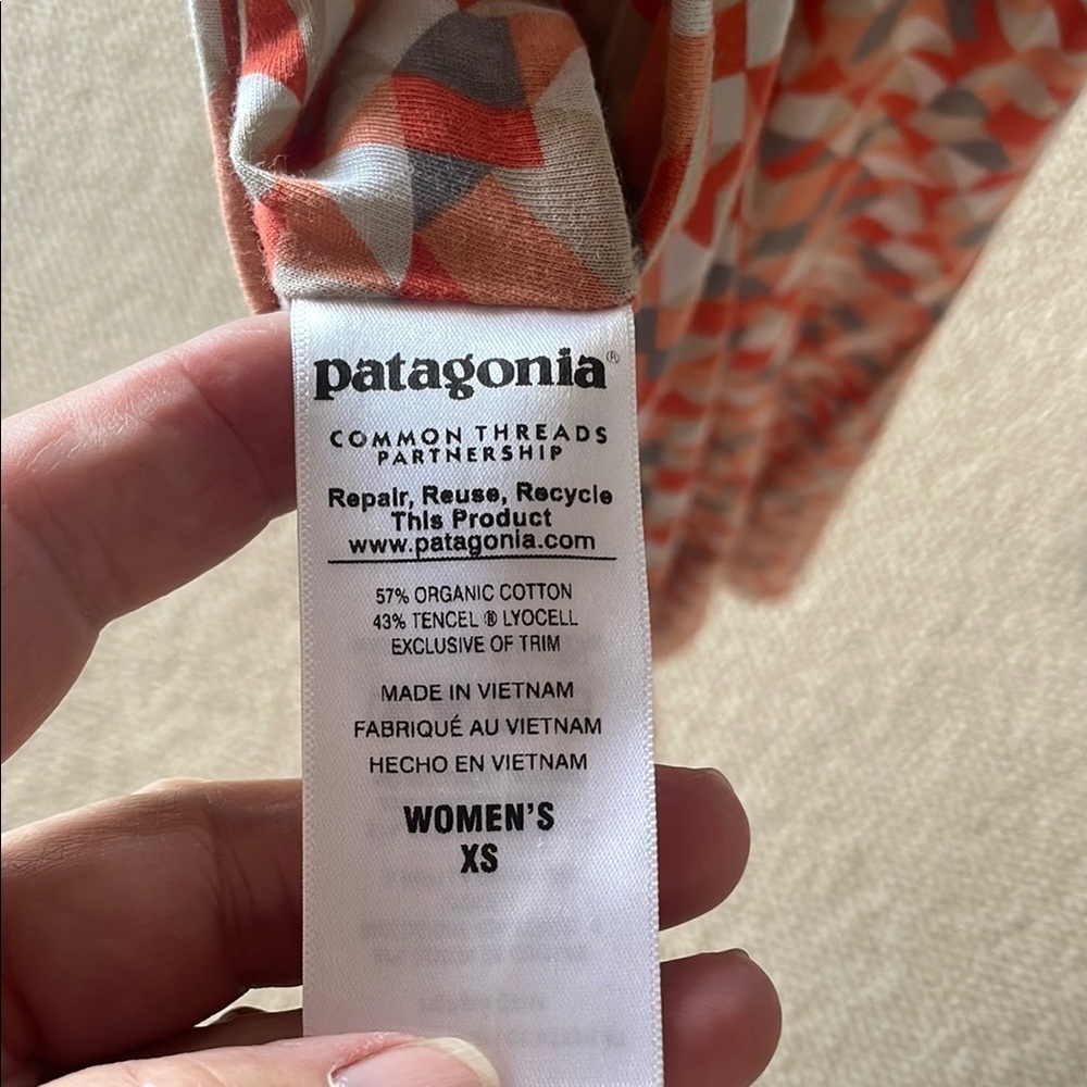 Patagonia -Geometric Patterned Dress - Orange And… - image 3